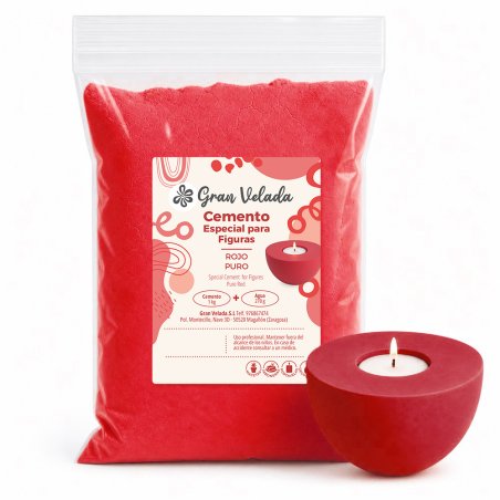 Cemento para figuras rojo puro para manualidades y piezas decorativas