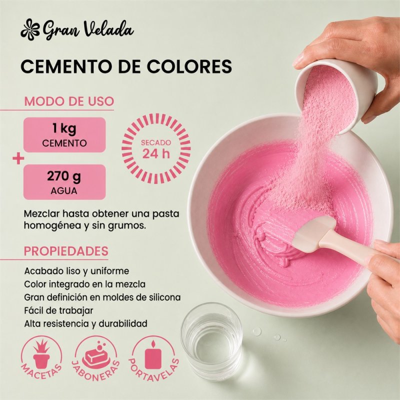 Cemento rosa para moldear