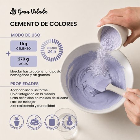 Bolsa de cemento para figuras lavanda Gran Velada