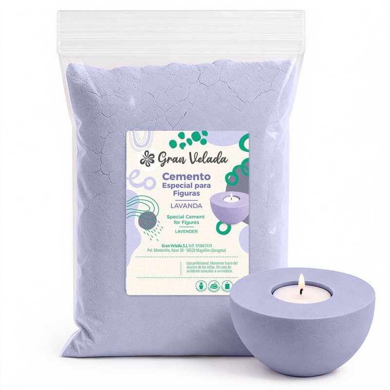 Cemento para figuras lavanda para manualidades y piezas decorativas