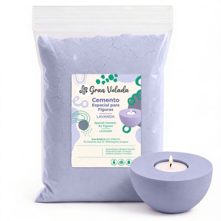 Cemento para figuras lavanda para manualidades y piezas decorativas