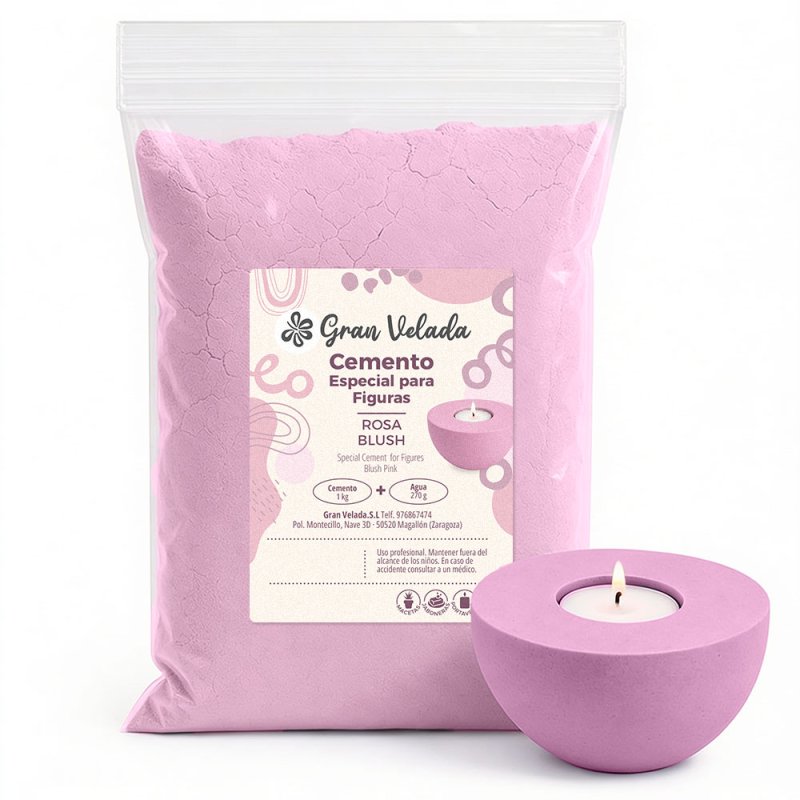 Cemento para figuras rosa blush para manualidades y piezas decorativas