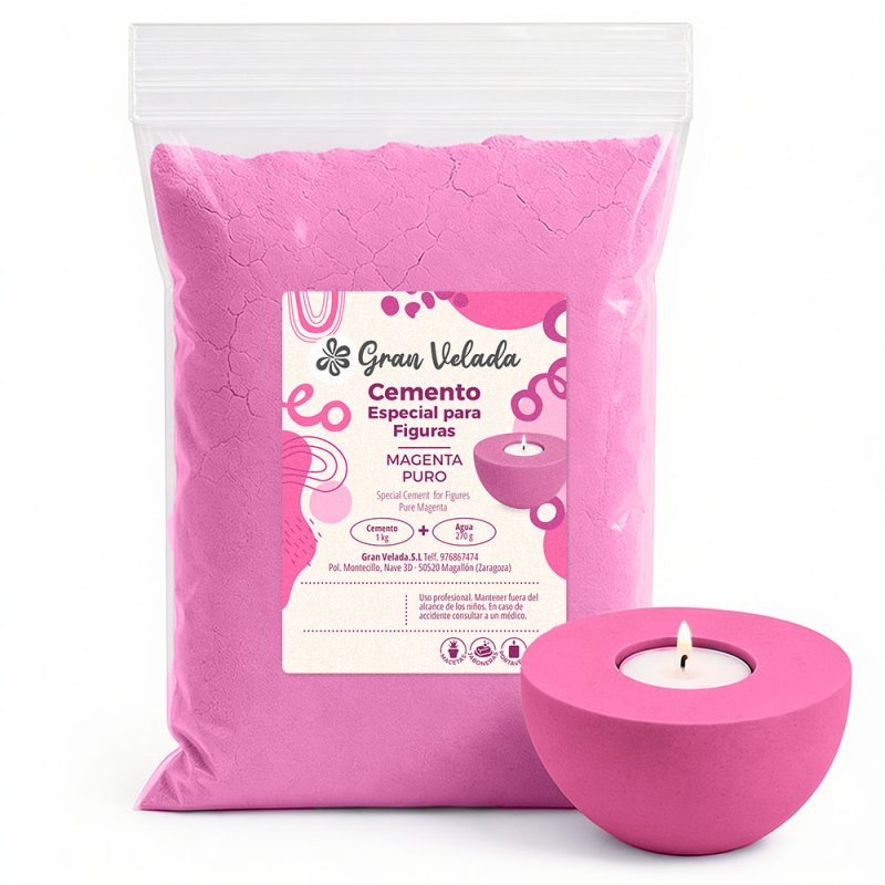 Cemento para figuras magenta puro para manualidades y piezas decorativas