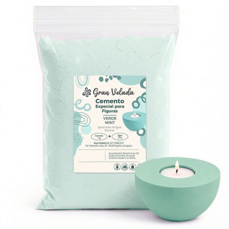 Cemento para figuras verde mint para manualidades y piezas decorativas