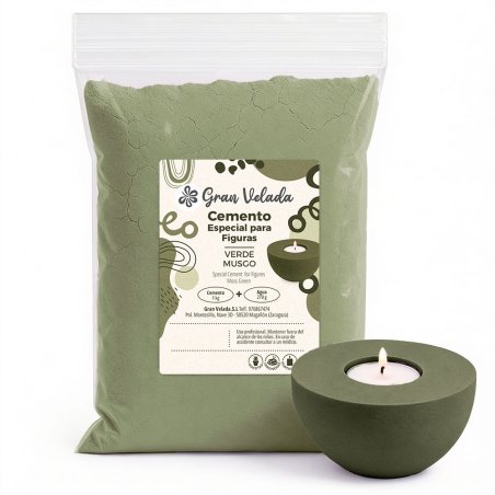 Cemento para figuras verde musgo para manualidades y piezas decorativas
