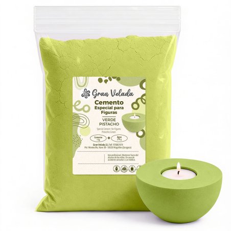 Cemento para figuras verde pistacho para manualidades y piezas decorativas