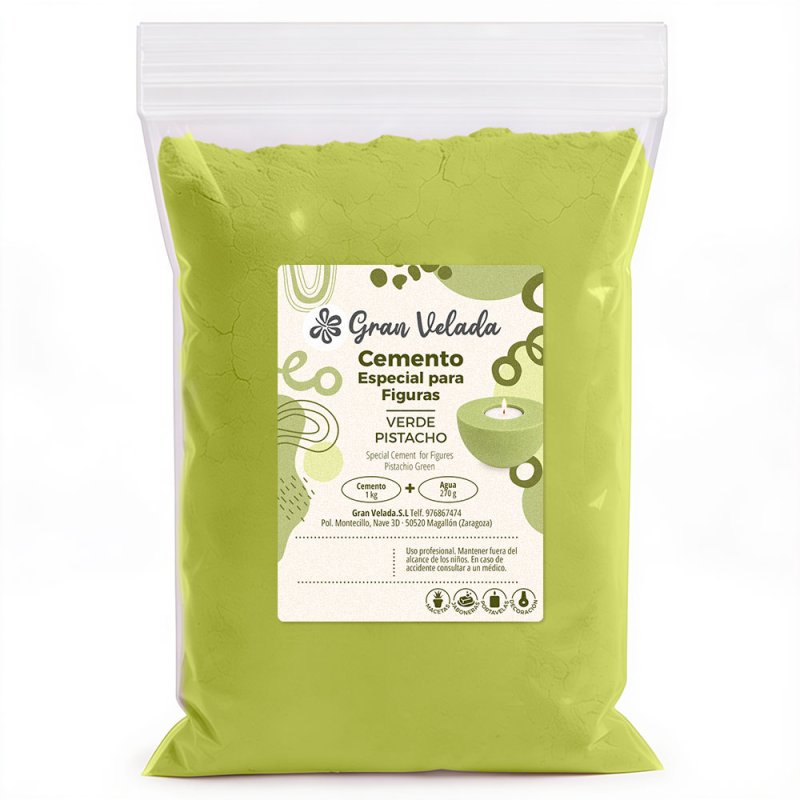 Maceteros decorativos hechos con cemento para figuras verde pistacho