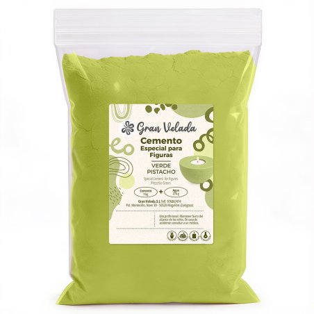 Maceteros decorativos hechos con cemento para figuras verde pistacho