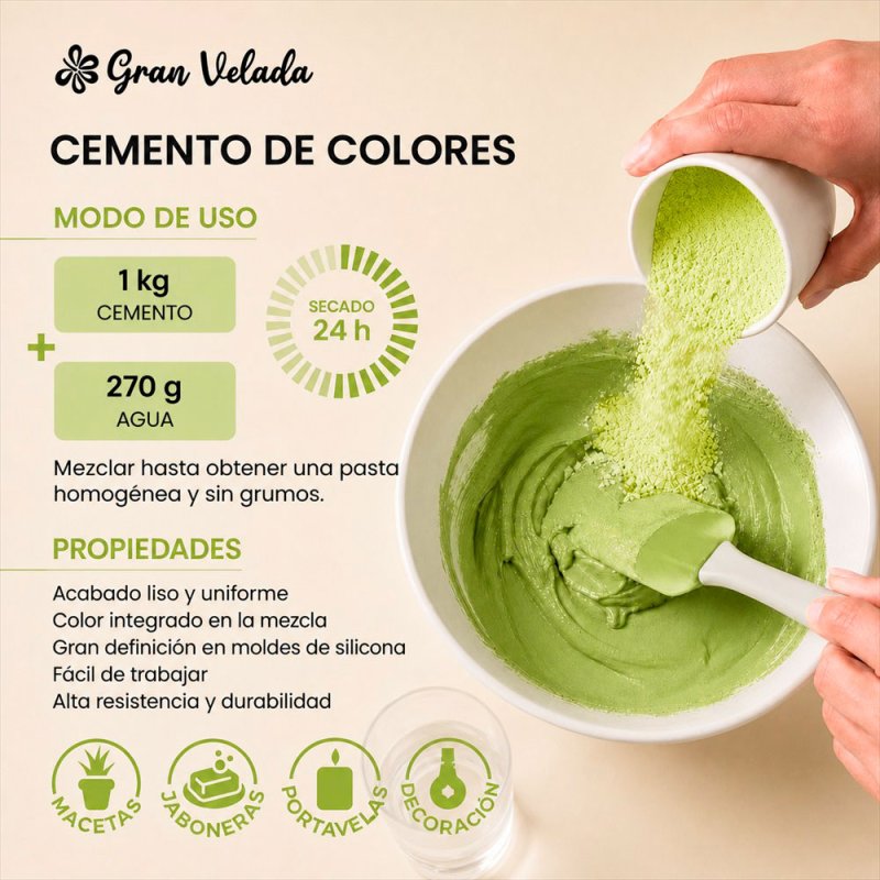 Bolsa de cemento para figuras verde pistacho Gran Velada