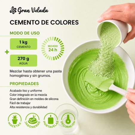 Bolsa de cemento para figuras verde manzana Gran Velada