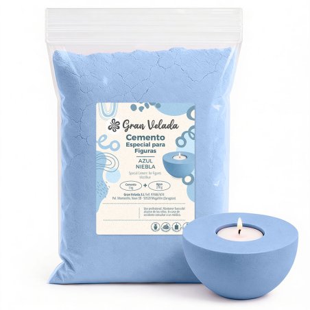 Cemento para figuras azul niebla para manualidades y piezas decorativas