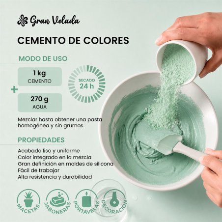 Bolsa de cemento para figuras verde agua Gran Velada