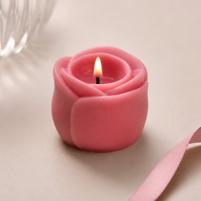 Molde para velas rosa em espiral
