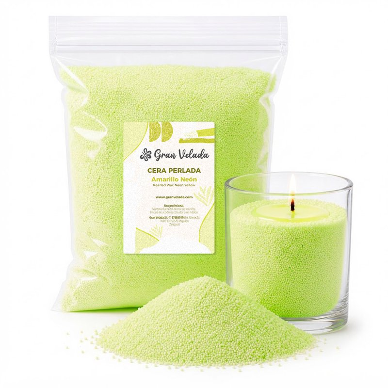 Pearled wax o cera perlada amarillo neón