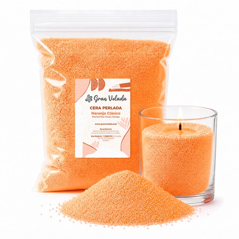 Pearled wax o cera perlada naranja clásico