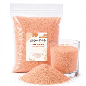 Pearled wax ou cera perolada salmão vintage
