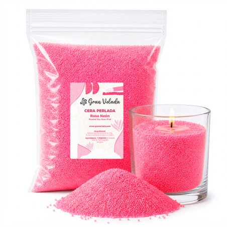 Pearled wax o cera perlada rosa neón