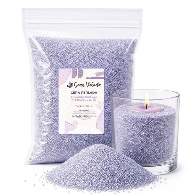 Pearled wax o cera perlada lavanda vintage