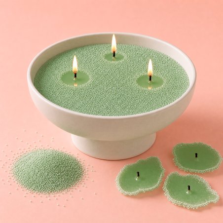 bolitas de cera color verde