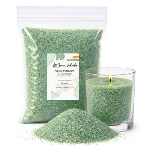 Pearled wax ou cera perolada verde pastel