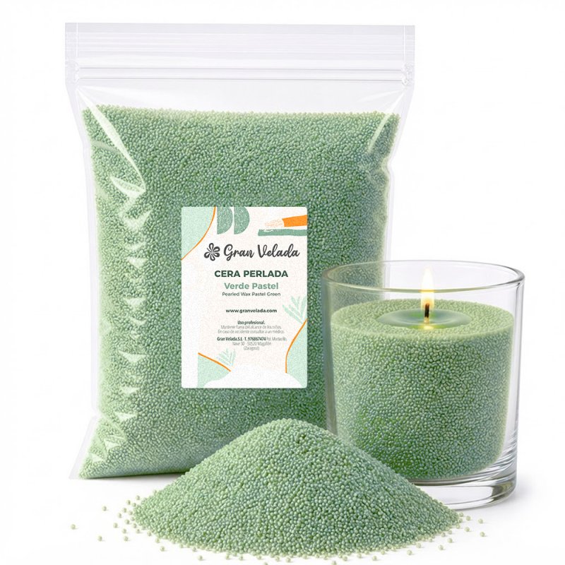 Pearled wax o cera perlada verde pastel