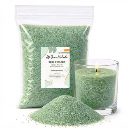 Pearled wax o cera perlada verde pastel