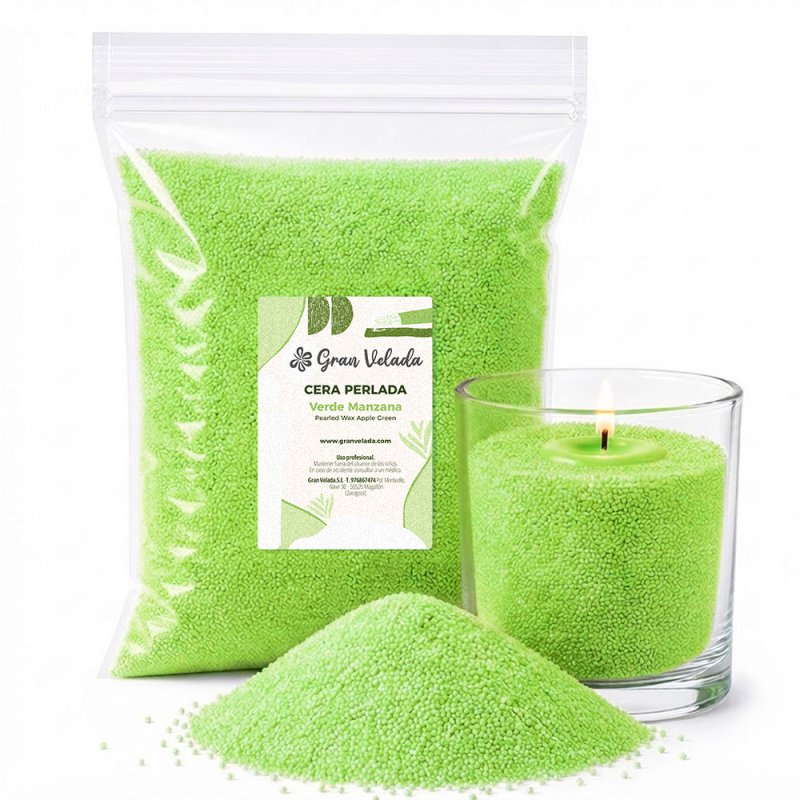 Pearled wax o cera perlada verde manzana