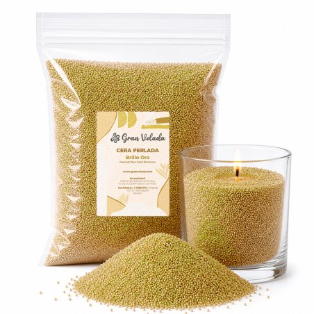 Pearled wax o cera perlada brillo oro