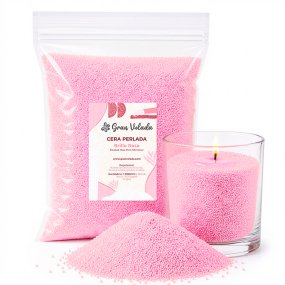 Pearled wax ou cire perlée rose brillant