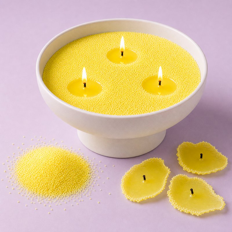 Velas perladas amarillas