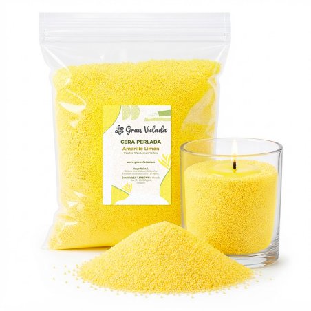 Pearled wax o cera perlada amarillo limón