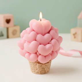 Molde para velas cesto de corações