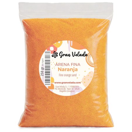 Envase arena fina naranja