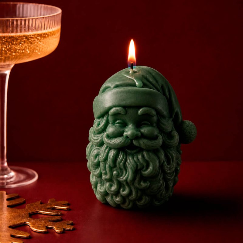 Vela decorativa cabeza de Papá Noel