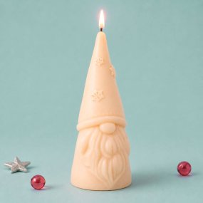 Moule pour bougies lutin de Noël conique avec flocons 10,5 cm