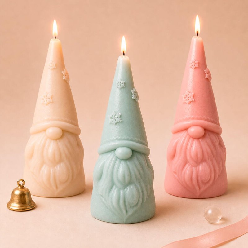 Velas enanito navideño en diferentes colores