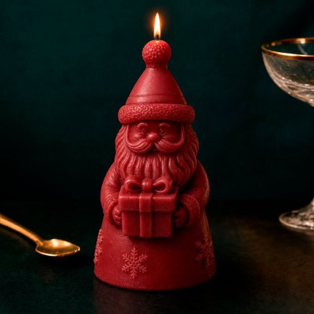 Vela decorativa Papá Noel con regalo