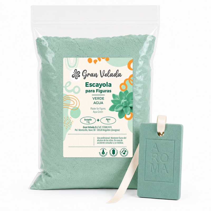 Escayola para figuras verde agua