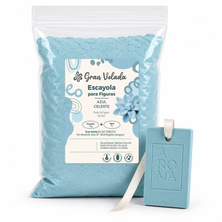 Escayola para figuras azul celeste