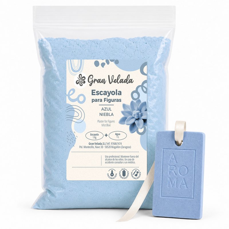 Escayola para figuras azul niebla