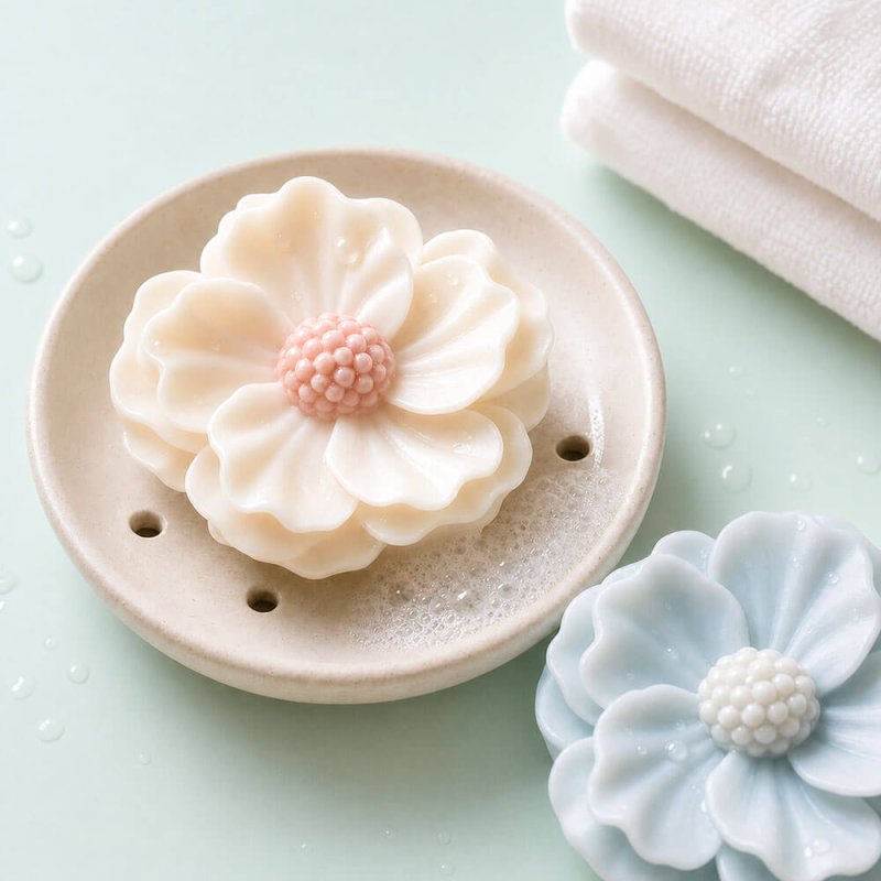Moldes para hacer jabones con forma de flor de camelia