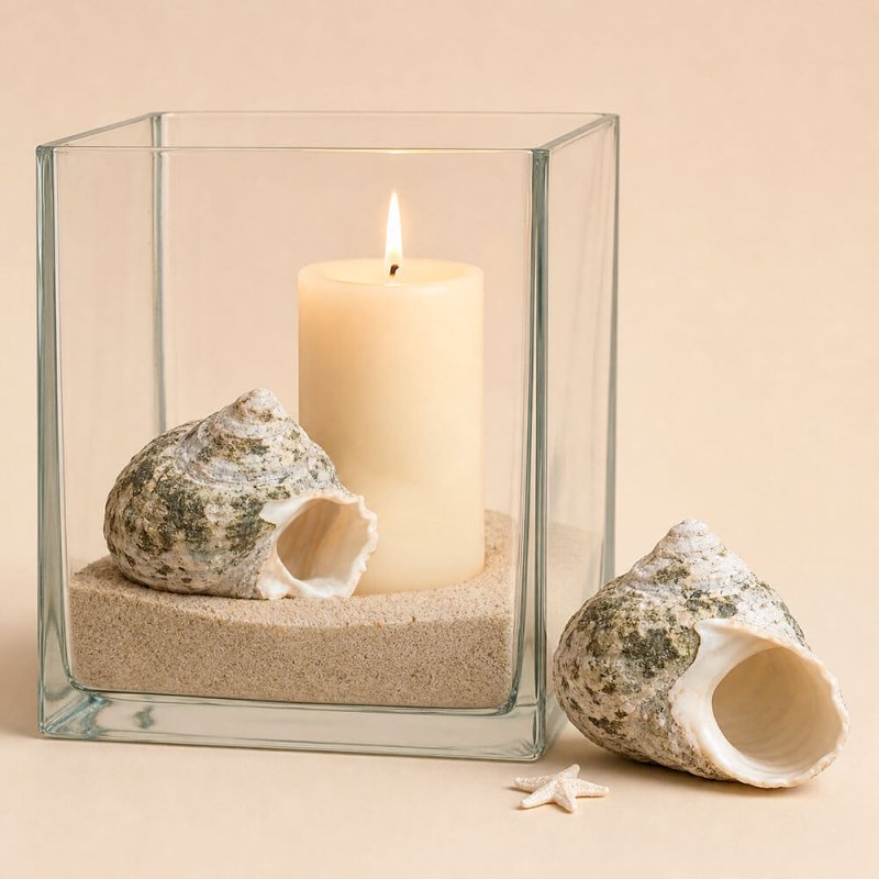 Decoración con caracolas de mar troca