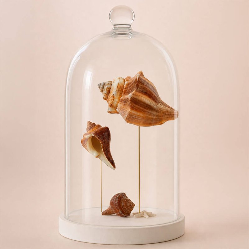 Caracolas de mar melongena para manualidades