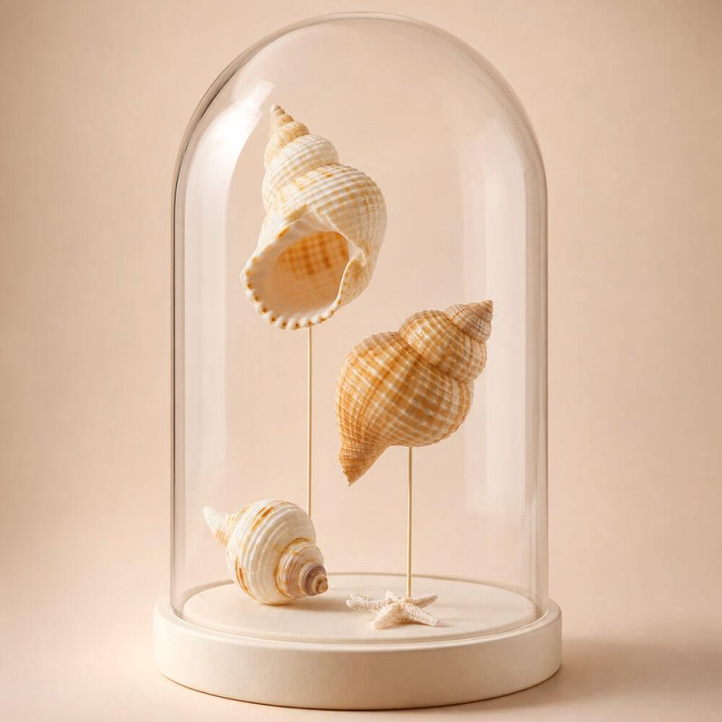 Caracolas de mar linatella caudata para decoración marinera
