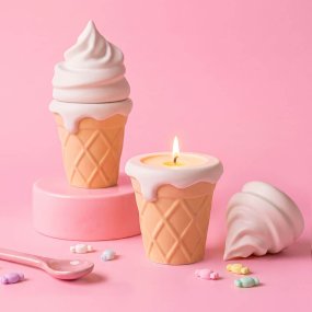 Molde para porta-velas gelado com tampa