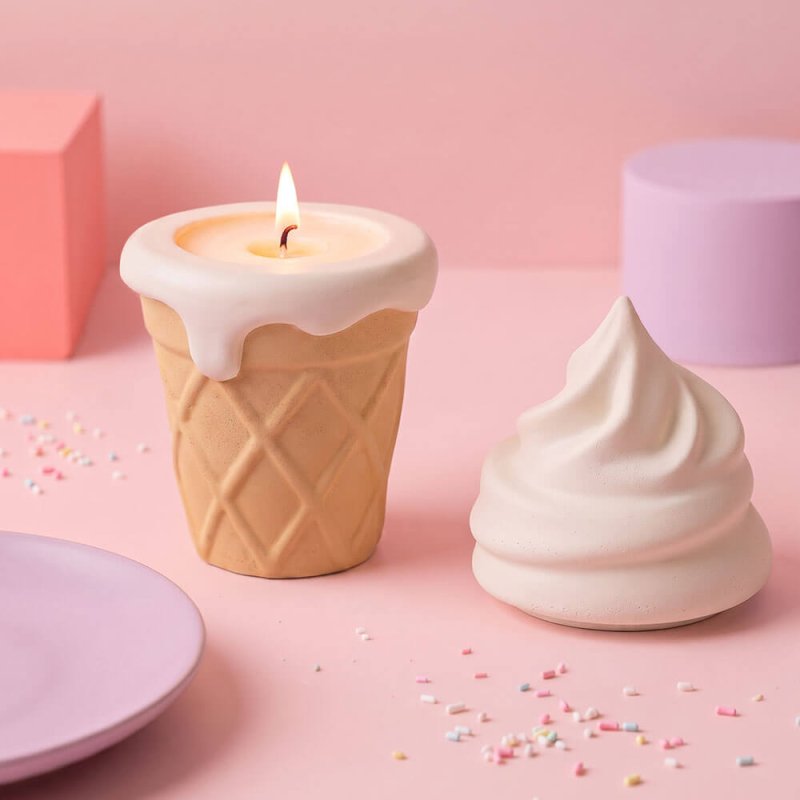 Portavelas con forma de helado
