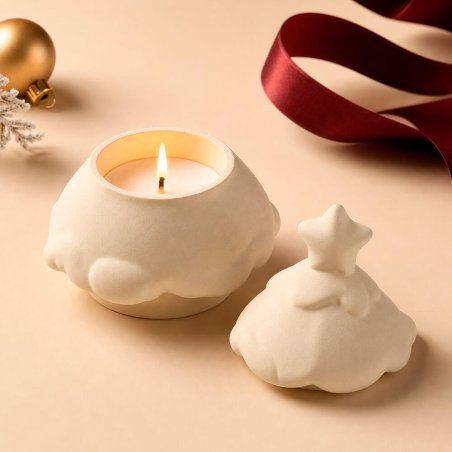 Molde para hacer portavelas navideño