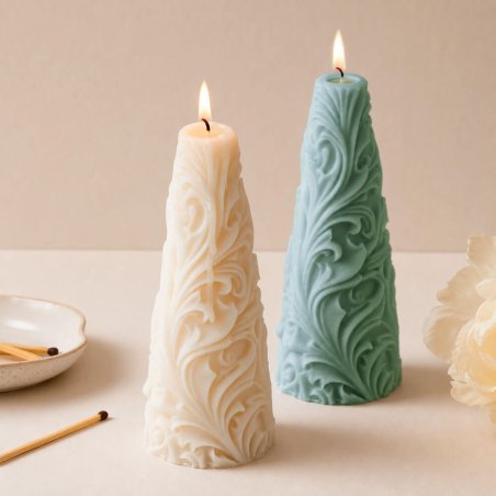 Molde para velas cónicas con decoración hojas acanto