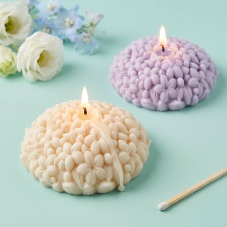Molde para hacer velas de semiesfera de flores