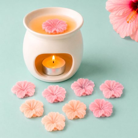 Molde de flores de hibisco para hacer ambientadores tipo wax melts